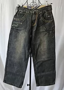 Raider Infamous Brand Jeans Boys Size 8 Dark Blue Wide Leg T12-1465 - Picture 1 of 5