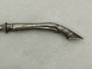 Antique Germany Hallmarked Silver and Steel Horse leg Desktop Charm Letter Knife - Picture 1 of 9