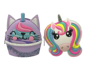 SWEETIMALS Lot 2 Cattucino Jelly Coin Purse, Rainbow Mane Unicorn Claire's ?  - Picture 1 of 3