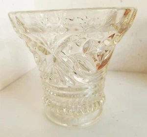 Vintage Depression Glass Clear Wide Top Vase, 14.5 cm Tall (b863) - Picture 1 of 6
