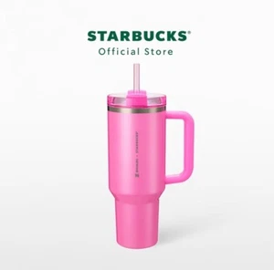 Starbucks Authentic Stainless Steel Shocking Pink STANLEY Cold Cup 40oz - Picture 1 of 6