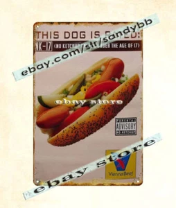 CHICAGO VIENNA Hot Dog Bee Veinna NO KETCHUP metal tin sign nostalgic garage - Picture 1 of 4
