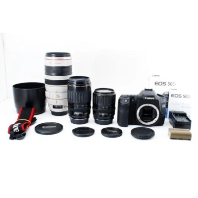 Canon EOS 50D Super Telephoto 400mm Triple Lens Set EF100-400 From Japan - Image 1 of 4