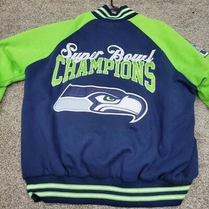 3XL NFL Seattle Seahawks Super Bowl Champion Cotton Varsity Jacket - Size: XXXL - Picture 1 of 13