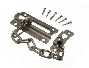 New 8 X Door Security Safety Chains CP Chrome Plated Steel + Screws - Onestopdiy - Picture 1 of 1