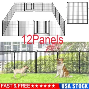 SQIREP 32in Decorative Garden Metal Fence 12 Panels Outdoor No Dig Barrier Fence - Picture 1 of 8