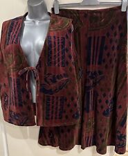 Vintage Tilber Velvet Waistcoat & Skirt Set Size 14/16