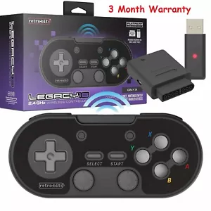 Retro-Bit Legacy 16 Wireless 2.4GHz Controller for SNES, Switch, PC, Mac  Black - Picture 1 of 8