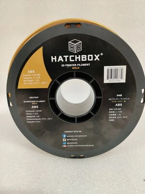 HATCHBOX ABS 3.00 mm 3D Printer Filament in Gold, 1kg Spool - Image 1 of 2
