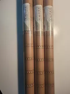 David Carter Brown Wallpaper 3 RollS 56 Sq Ft Brown With Stripes SEALED IMPERIAL - Picture 1 of 7