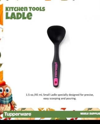New Tupperware Small Ladle Kitchen Tool Gadget Utensil Black Pink Mini Laddle - Image 1 of 4