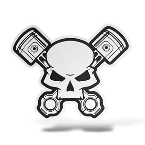 Sticker Cráneo Pistones Adhesivo Auto Motocicleta Camper Fuera Casco Capó Biker - Imagen 1 de 14
