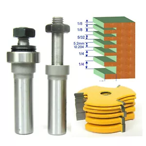 Ranura de vástago de 1/2" de 8 piezas, conjunto de 6 cortadores y 2 árboles juego de brocas de enrutador sct-888 - Imagen 1 de 12