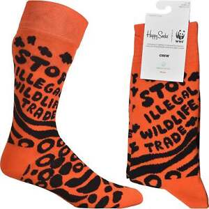 Happy Socks Stop Illegal Wildlife Trade WWF Calze di cotone, arancione/nero