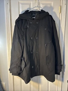 TRUST Black Winter Coat Double Breasted Zip “Size6XL” - Picture 1 of 8