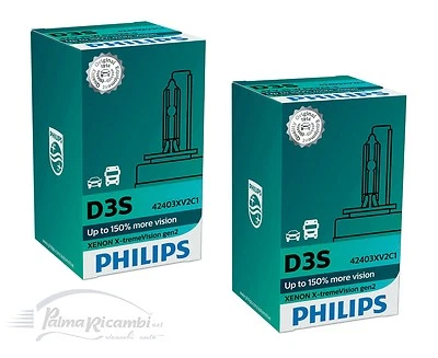 COPPIA LAMPADE PHILIPS D3S XENON X-TREME VISION GEN2 4800 K 42V 35W 150% + LUCE - Immagine 1 di 4