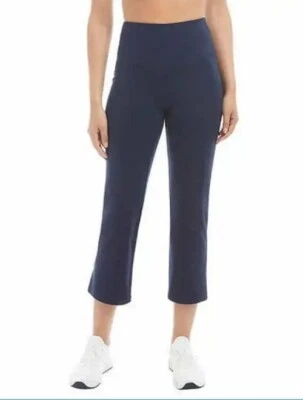 Jockey Ladies' Yoga Capri Cropped Slit Flare Stretch Pants Dark Navy SZ S NEW!! - Image 1 of 4