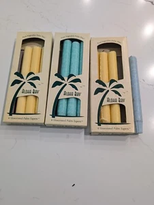 Group of 10 Aloha Bay Palm Wax Candles Unscented Tapers - Picture 1 of 2