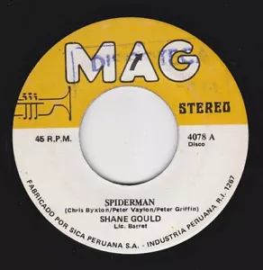 ELKIN Y NELSON SHANE GOULD "Spiderman / Mulata" Disco PERU 45 Listen - Foto 1 di 2