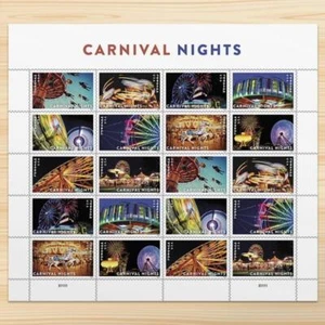 Briefmarken USA 2024 - Scott#5855-5864 Carnival Nights Forever - 20er Bogen - Briefmarken - Bild 1 von 1