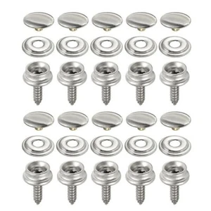 Snap Fastener Stainless Steel Cap 15mm Canvas Screw Press Stud Kit Boat Cover - Picture 1 of 10