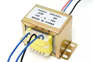 110/220 a 24VAC 8000mA 8A Trasformatore di potenza rubinetto centrale 12V-0-12V 24V AC 12V x 2 - Foto 1 di 1