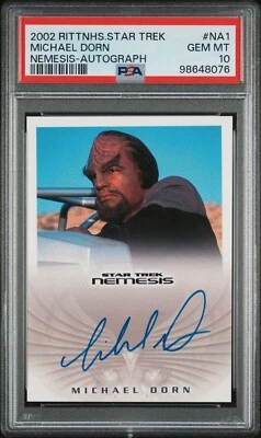 Star Trek Rittenhouse 2002 Autograph Auto NA1 Michael Dorn Worf PSA 10 Gem Mint - Image 1 of 3