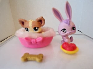 Littlest Pet Shop~#764~coniglietto~malva~#765~chihuahua~cane~giallo~occhio di trifoglio~letto~3 - Foto 1 di 9
