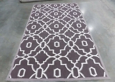 Tapete cinza escuro/marfim 5' x 8' costas mancha, preço reduzido 1172561360 FRS237C-5 - Imagem 1 de 4