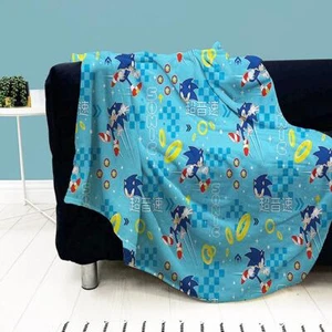 Sonic the Hedgehog Large Blanket Geo Gamers Bed Sofa Throw Snuggly Soft Fleece - Picture 1 of 4