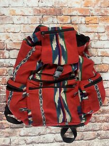 Hippie Hobo backpack Bag Woven Ankara Tribal Boho Aztec Hobo Red Book Bag