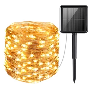 AMIR Solar String Lights Outdoor, 8 Modes Mini 39 Feet 120 LED Copper Wire Li... - Picture 1 of 8