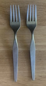 2 Dinner Forks Noritake LINDEN Japan 18/8 Stainless Steel 7 1/2” MCM - Picture 1 of 5