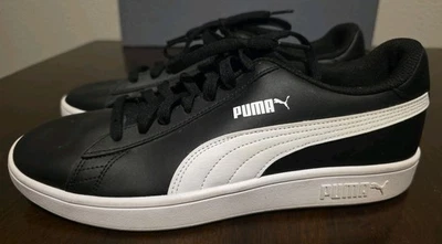 PUMA Men's Smash V2 Lace Up Leather Sneaker Shoes G/A Black Size 11 Soft foam EX - Image 1 of 4