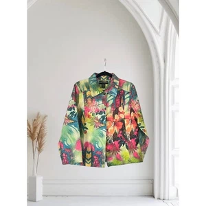  Vintage Spiegelbild Steppjacke Blumen Unikat Gr. XL  - Bild 1 von 10