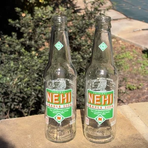 2 Nehi Softdrink Glas Orange Sodaflaschen leer 12 fl oz - Bild 1 von 2