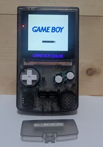 Nintendo Gameboy Color Clear Black IPS Modded CGB-001 *Tested* FunnyPlaying - Picture 1 of 16