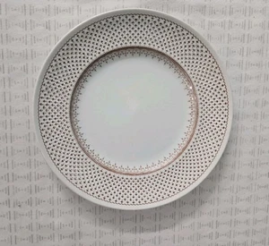 Plato de ensalada de postre Franciscan Orleans English Ironstone 8" marrón y blanco - Imagen 1 de 5