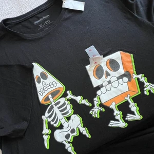 Nickelodeon Spongebob T Shirt XL Halloween Skeleton Graphic Tee Black Patrick - Picture 1 of 8