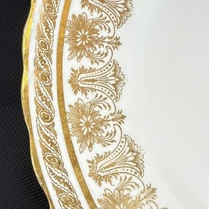 Bawo Dotter Elite Works Limoges Elaborate Gold Rim 9 5/8" Luncheon Dinner Plates - Picture 1 of 12
