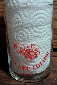4" Vintage Hotel King Baumwolle Memphis TN Logo Trinkglas - Bild 1 von 4