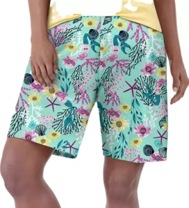 Neu mit Etikett Hue Nachtwäsche Damen XL Shorts blau Ozean Blumen Sea Life Meerjungfrau - Bild 1 von 9