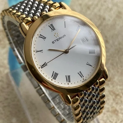 Eterna Watch 2101.22 Mens Vintage Swiss 1980s Gold Plated 34mm Case - Imagem 1 de 4