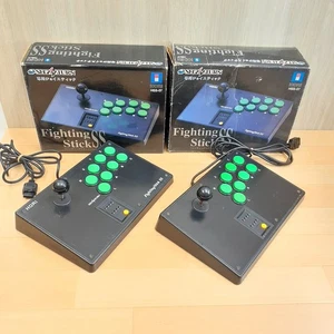 LOT 2 HORI FIGHTING STICK Sega Saturn in box REGION FREE *US TARIFF PAID - Picture 1 of 18