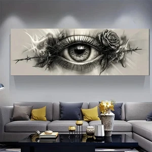 Panoramic Tattoo Design Of An Eye Painting Canvas Wall Art Home Décor Picture - Picture 1 of 5
