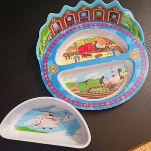 Thomas Train Childrens Divided Plate & Nesting Bowl The First Years 2006 - Picture 1 of 16