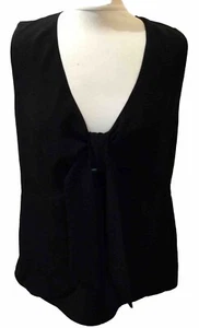 RIVER ISLAND Black Sleeveless Bow Adorned Blouse U.K. 12 FREE POSTAGE - Picture 1 of 6
