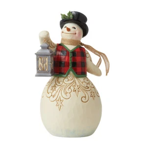 Jim Shore Snowman With Plaid Vest Figurine 6009127 Festive At The Farmhouse New - Picture 1 of 2