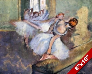 DEGAS BALLERINA DANCERS BEAUTIFUL WOMAN PAINTING ART PRINT ON REAL CANVAS - Picture 1 of 5