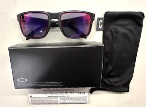 New Oakley Sunglasses HOLBROOK OO9102 MATTE BLACK POSITIVE RED IRIDIUM 910236 - Picture 1 of 5